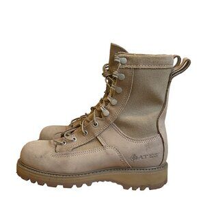 Women Bates Tactical Combat Boots 5.5 Tan Leather & Fabric steel toe security